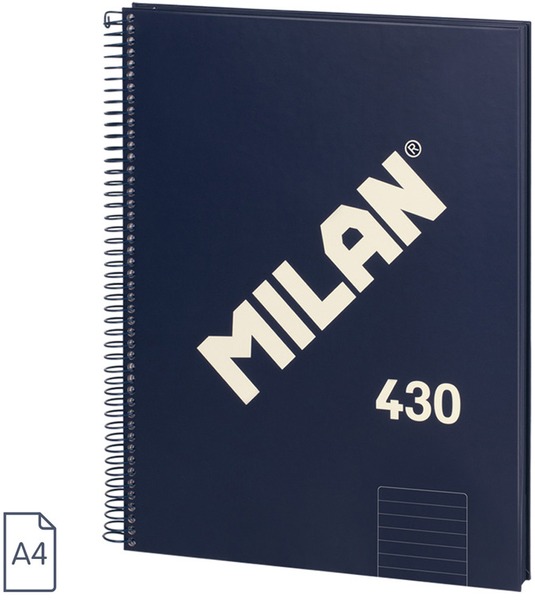Spirálfüzet A/4 80 lapos, vonalas Milan "1918 Series" navy