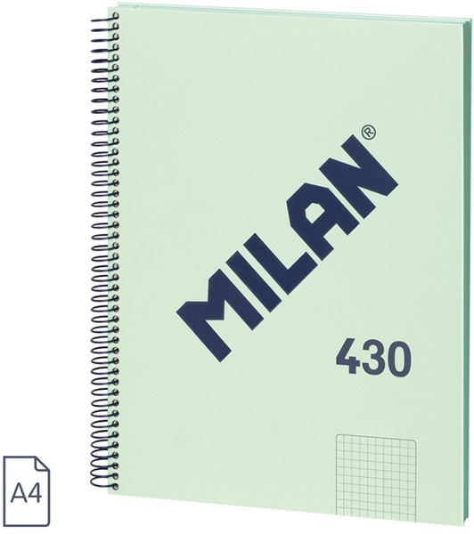 Spirálfüzet A/4 80 lapos, négyzetrácsos Milan "1918 Series" zöld