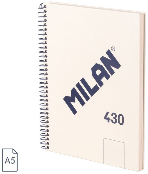 Spirálfüzet A/5 80 lapos, sima Milan "1918 Series" bézs