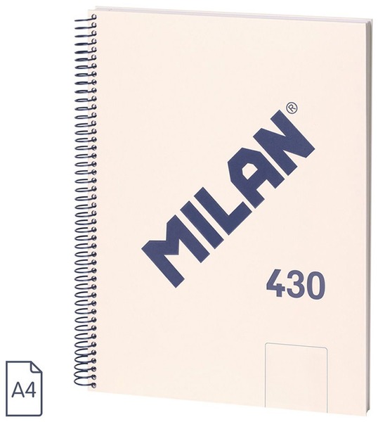 Spirálfüzet A/4 80 lapos, sima Milan "1918 Series" bézs