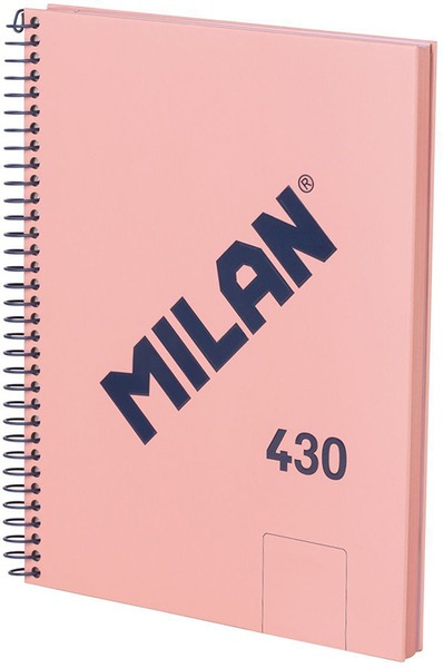 Spirálfüzet A/5 80 lapos, sima Milan "1918 Series" rózsaszín