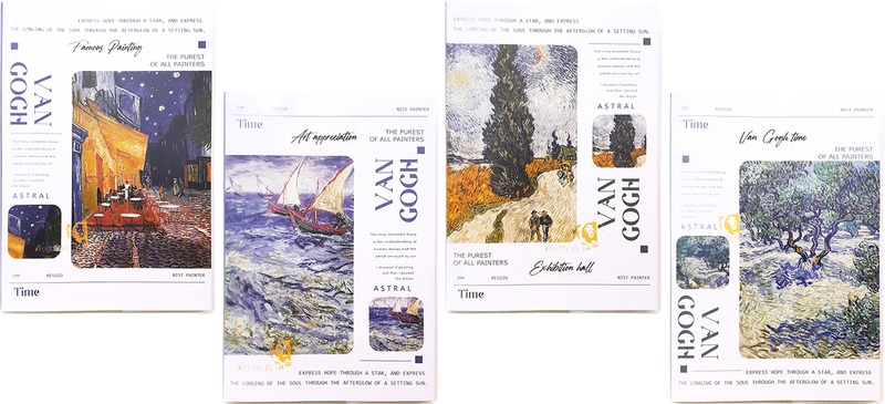 Napló A/5 110 lapos, vonalas ICU "Van Gogh" vegyes minta