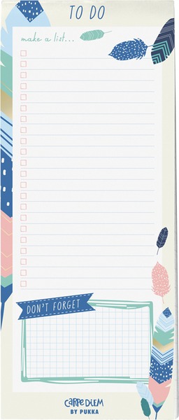 Jegyzett&ouml;mb, m&aacute;gneses 60 lapos Pukka Pad "Carpe Diem" Feathers