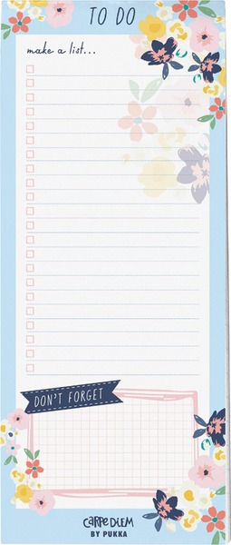 Jegyzett&ouml;mb, m&aacute;gneses 60 lapos Pukka Pad "Carpe Diem" Floral