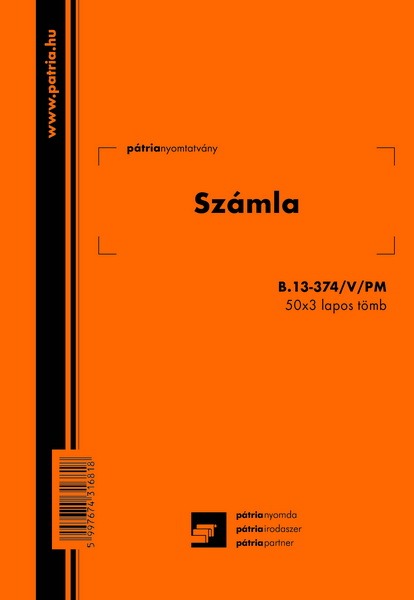 Számla B.13-374/V/PM A/5 50x3 lapos Pátria