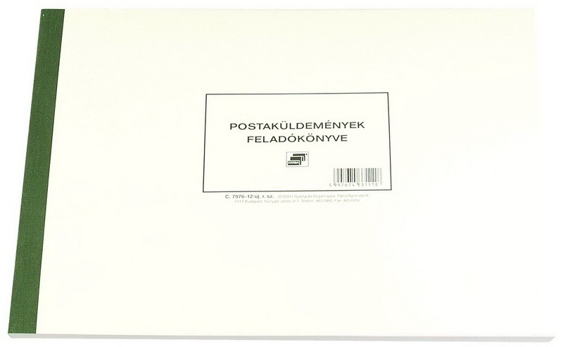 Postaküldemények feladókönyve C.7976-12/ÚJ A/4 150 lapos Pátria