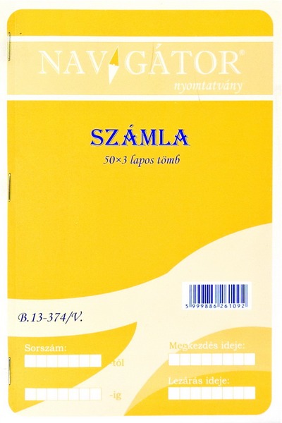 Számla B.13-374 A/5 50x3 lapos, 1 áfás Navigátor