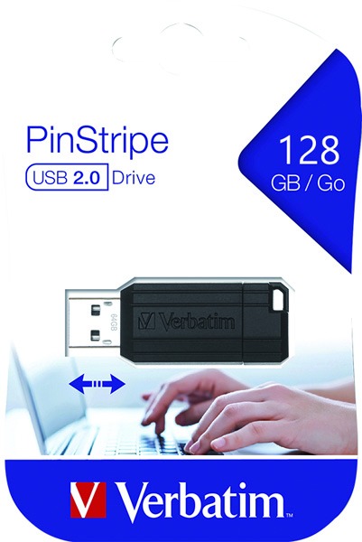 Pendrive 128 GB USB 2.0 Verbatim "PinStripe" fekete