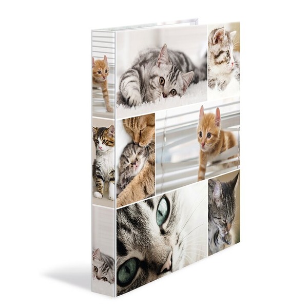 Gyűrűskönyv A/4 35 mm, 2 gyűrűs, karton Herma "Animals" Cats