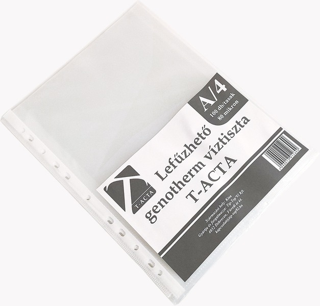 Genotherm, lefűzhető A/4 80 mikron, v&iacute;ztiszta 100 db/csomag T-Acta