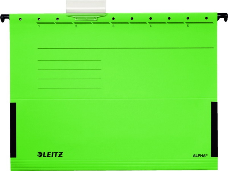 Függőmappa 348x270 oldalt zárt, 25 db/csomag LEITZ "Alpha" zöld