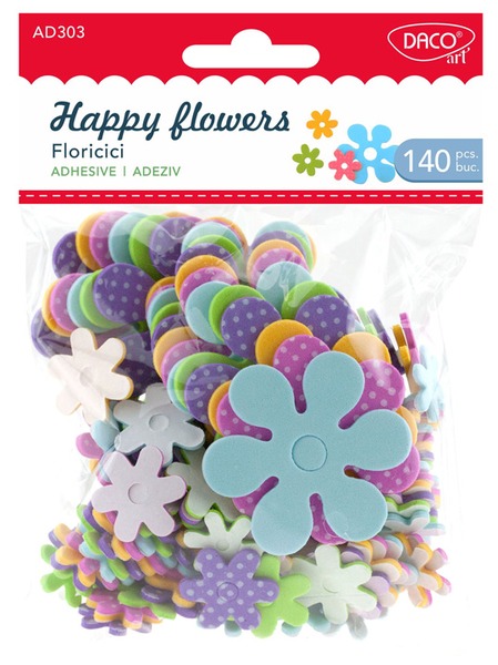 Dekorgumi forma, virágok Daco "Happy flowers"