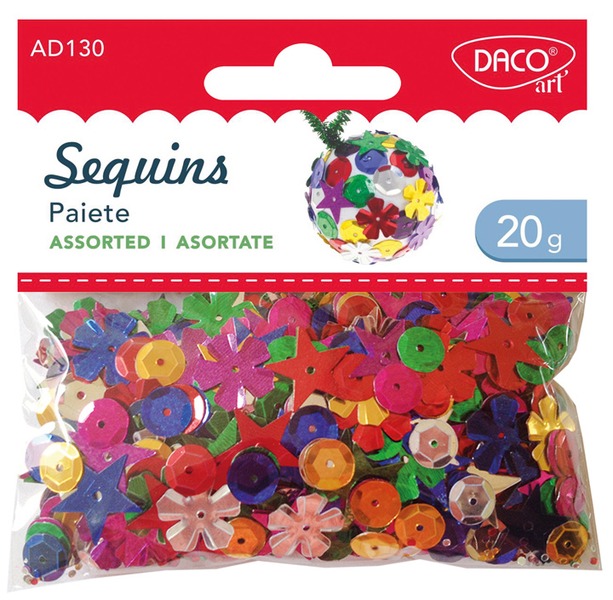 Flitter, vegyes forma 20 g Daco "Sequins"