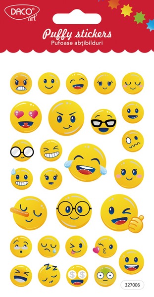 Matrica, dombor Daco "Puffy stickers" emoji