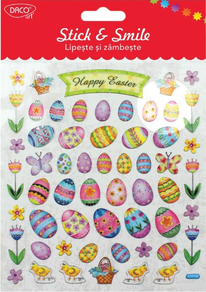 Matrica, húsvéti Daco "Stick & Smile" Happy Easter