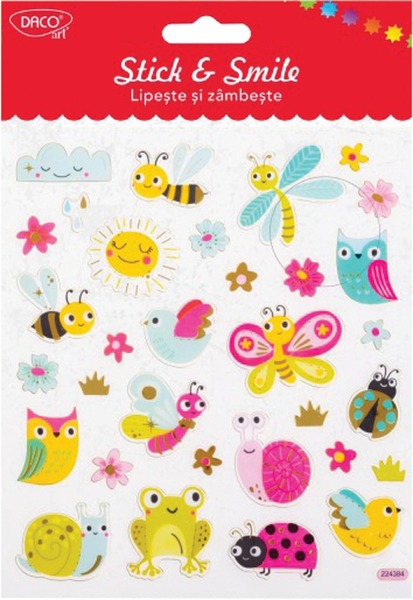 Matrica, fólia Daco "Stick & Smile" természet