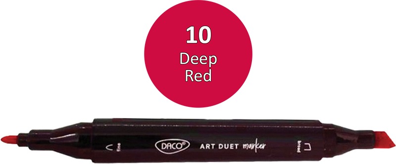 Alkoholos marker kétvégű, vágott és gömb Daco "Art Duet" 10 mély piros