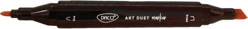 Alkoholos marker kétvégű, vágott és gömb Daco "Art Duet" fluo narancs