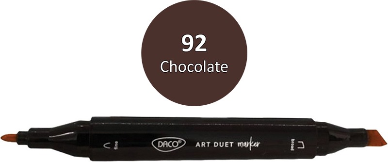 Alkoholos marker kétvégű, vágott és gömb Daco "Art Duet" 92 csokoládé