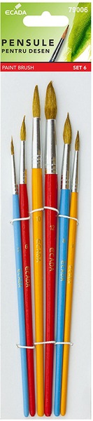 Ecsetkészlet 6 db (2, 4, 6, 8, 10, 12) szintetikus Ecada
