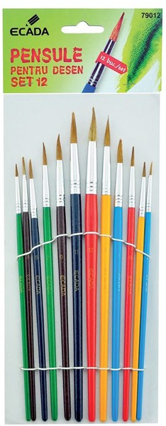 Ecsetkészlet 12 db (1-12) állatszőr Ecada