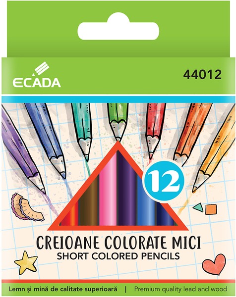 Színesceruza készlet, rövid Ecada 12 szín