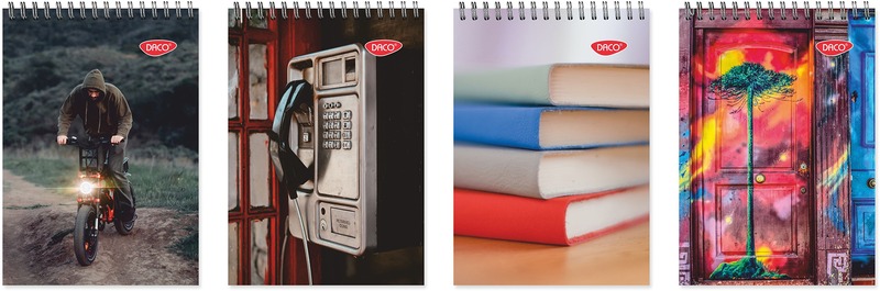 Spirálnotesz A/7 80 lapos, négyzetrácsos Daco