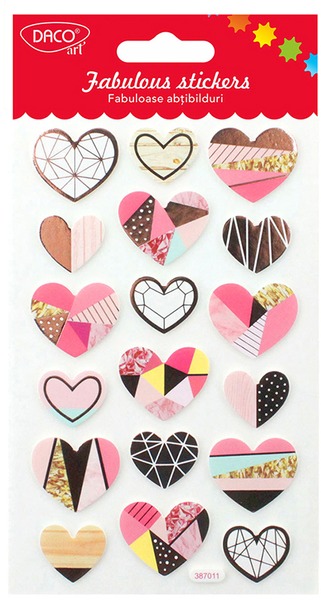 Matrica, hab Daco "Fabulous stickers" szivek