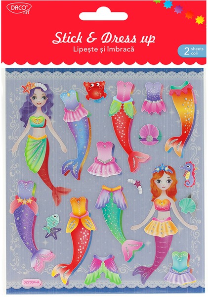 Matrica, glitteres Daco "Stick & Dress up" sellők