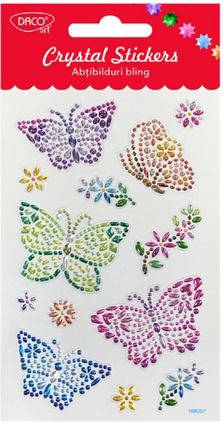 Matrica, 3D Daco "Crystal Stickers" pillangók