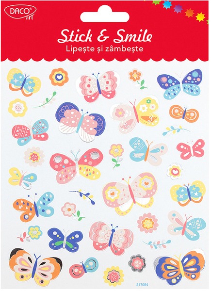 Matrica, papír Daco "Stick & Smile" pillangók