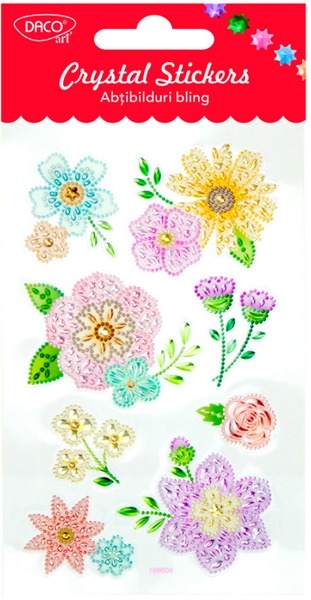Matrica, 3D Daco "Crystal Stickers" virágok