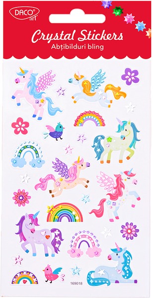 Matrica, 3D Daco "Crystal Stickers" unikornisok