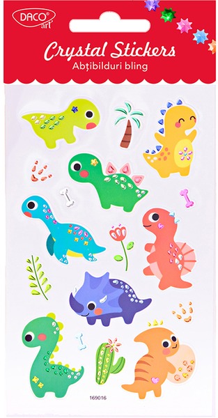 Matrica, 3D Daco "Crystal Stickers" dínók
