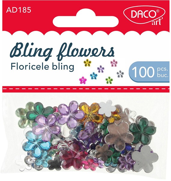 Strasszkő 100 db/csomag Daco "Bling flowers" vegyes
