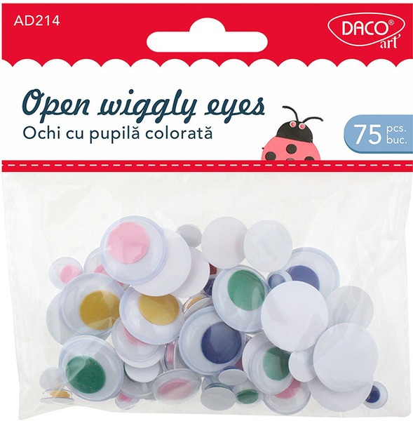 Mozgó szem vegyes méret 75 db/csomag Daco színes