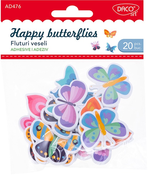 Dekorgumi forma, pillangók Daco "Happy butterflies"