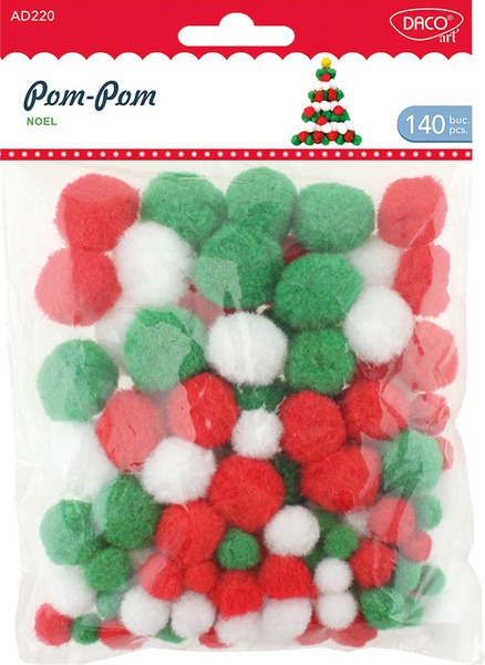 Pompon vegyes méret 140 db/csomag Daco vegyes színek