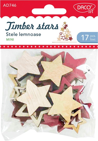 Fa dekoráció, csillag Daco Timber Stars