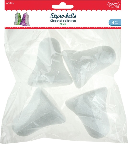 Hungarocell csengő 7 cm 4 db/csomag Daco "Styro-bells"