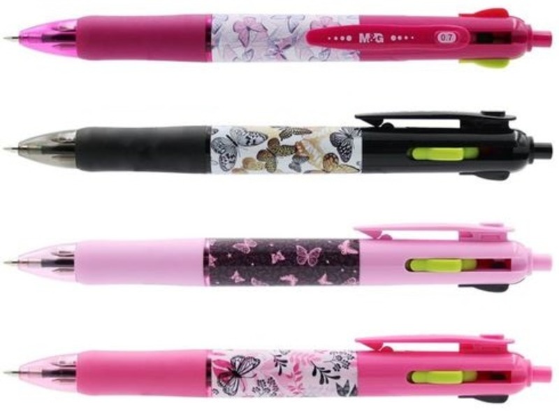 Golyóstoll 0,7 mm M&G "Butterfly" négyszínű