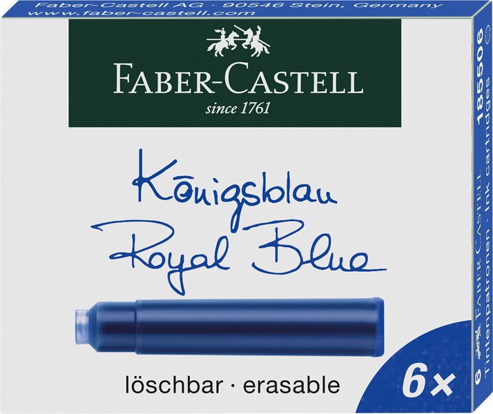 Töltőtoll tintapatron 6 db/doboz Faber-Castell kék