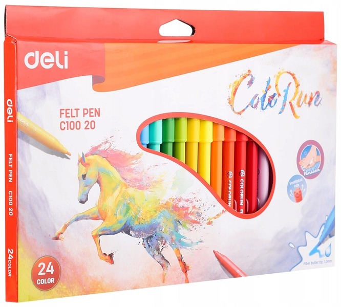 Filctoll készlet 1 mm Deli "ColoRun" 24 szín