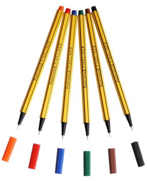 Tűfilc készlet 0,4 mm d.rect "Fineliner" 6 szín