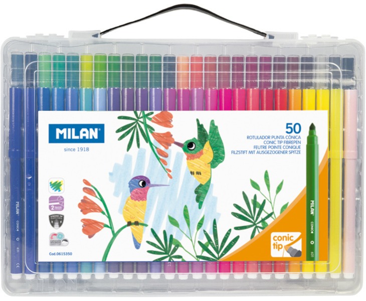 Filctoll készlet 5 mm műanyag dobozos Milan 631 50 szín