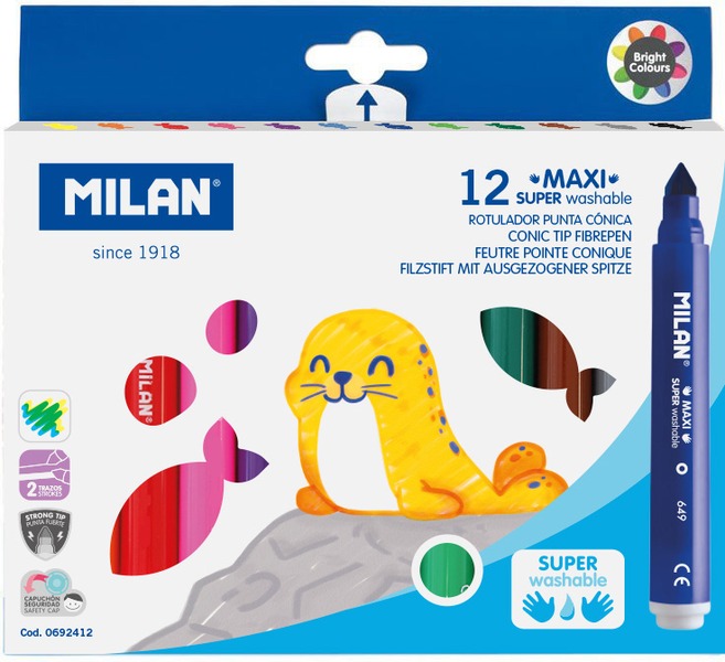 Filctoll készlet 7,5 mm vastag Milan 649 12 szín