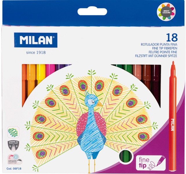 Filctoll készlet 2 mm Milan 18 szín