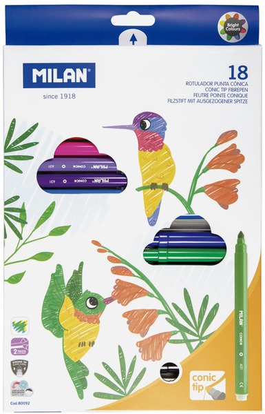 Filctoll készlet 0,75-3 mm Milan 631 18 szín