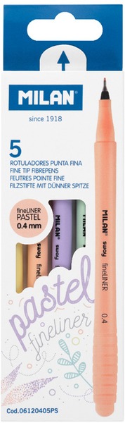 Tűfilc készlet 0,4 mm Milan "Fineliner" Sway 5 pasztell szín