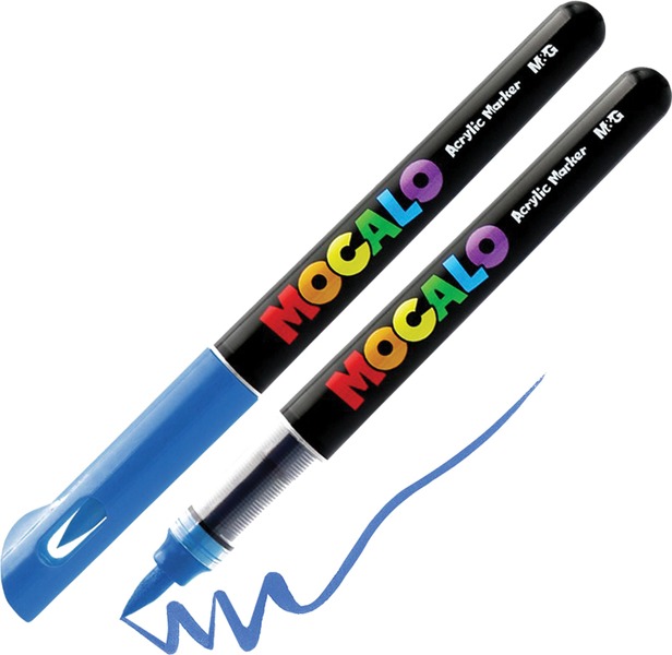Akril marker, ecsetv&eacute;gű M&G "Mocalo" 600 k&eacute;k
